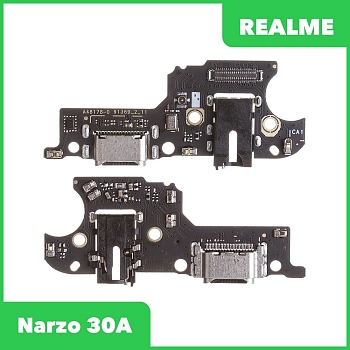 Разъем зарядки для телефона Realme Narzo 30A с разъемом гарнитуры и микрофоном