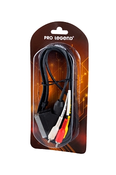 Аудио-видео кабель Pro Legend PL1109 SCART вилка - 3xRCA вилка, видео+стерео-аудио, 1.5м BL1